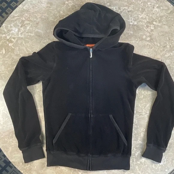 Juicy Couture Black Terry Zipped Hoodie with Pockets Size Small - Picture 5 of 10